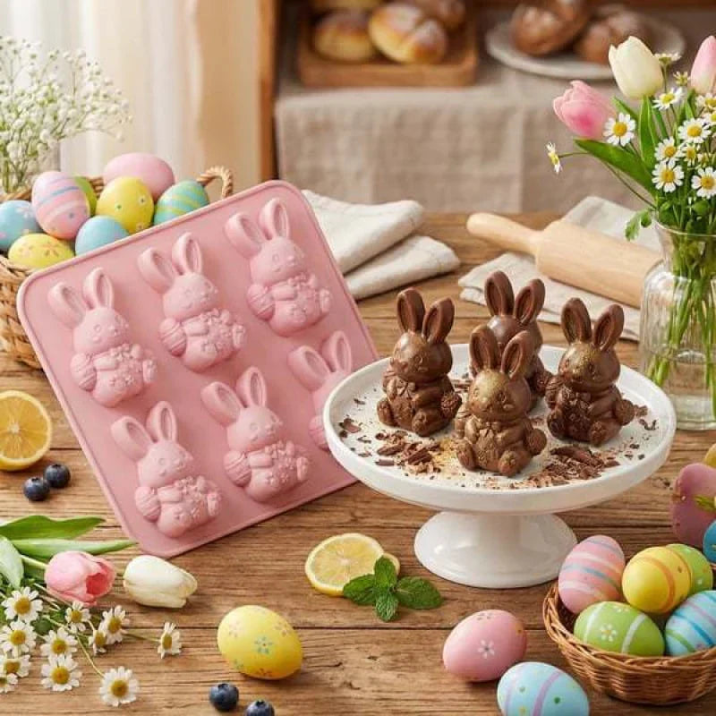 🐮6‐Cavity Mini Highland Cow Ice Cube & Dessert Mold 🧊🍪 Cute 3D Ice for Drinks, Parties & Gifts💕