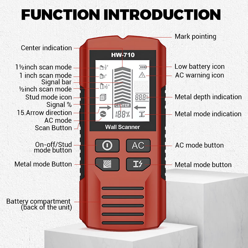 💯Multifunctional Handheld Metal & Wall Detector✨