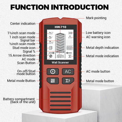 💯Multifunctional Handheld Metal & Wall Detector✨