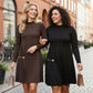 💝New Year Sale 60% OFF💝Elegant Long Sleeve Pleated Panel Dress