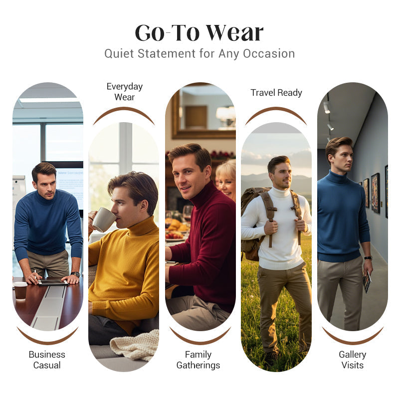 🔥HOT SALE-50% OFF ✨Men's Solid Color Premium Turtleneck Sweater
