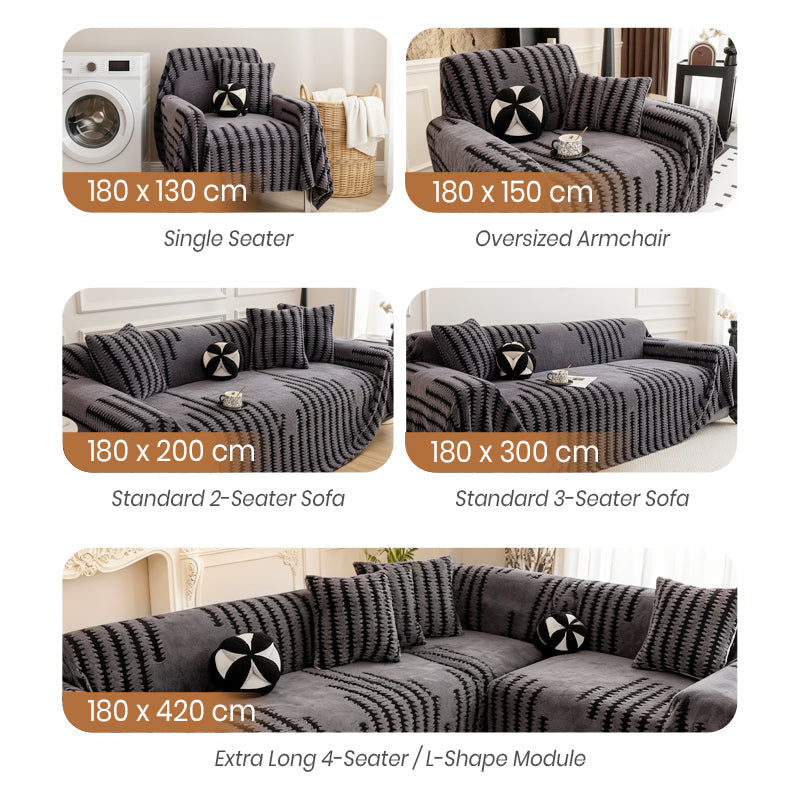 ✨Soft, non-slip plush sofa cover