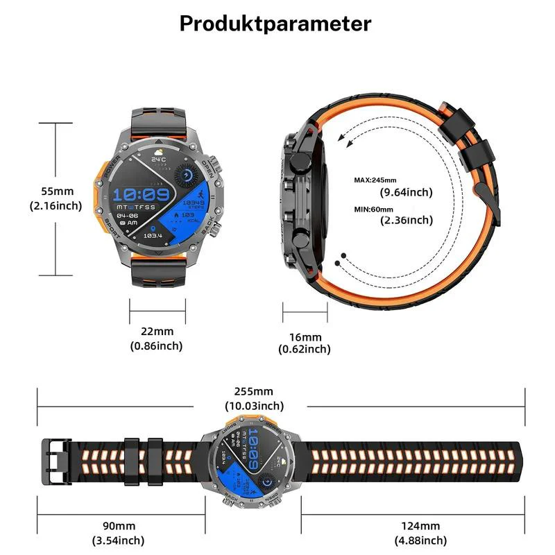 🎁New arrival 49% OFF💥⌚1.52" HD smartwatch for men – Phone calls and music control – Multiple sports modes – IP68 waterproof – Long battery life