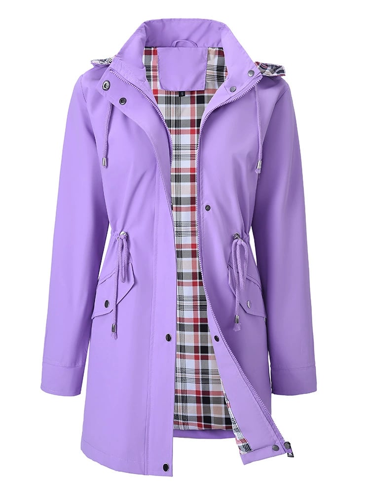 💐50% OFF🌧️🧥Women's Checkered Lining Waterproof Windbreaker