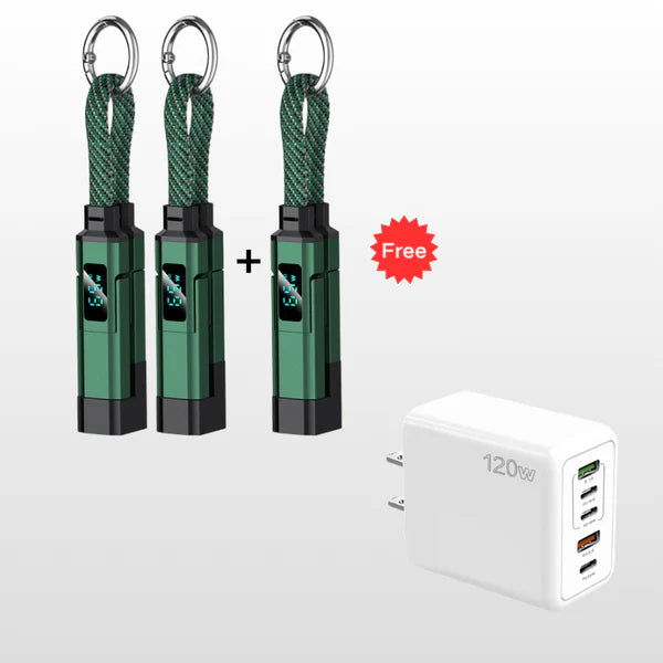 🔥Limited Time SALE 50% OFF🔥4-in-1 Digital Display Keychain Charging Cable