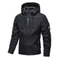 🎁New arrival 50% OFF💥Men's Solid Color Waterproof Windproof Drawstring Zip-up Hoodie Jacket