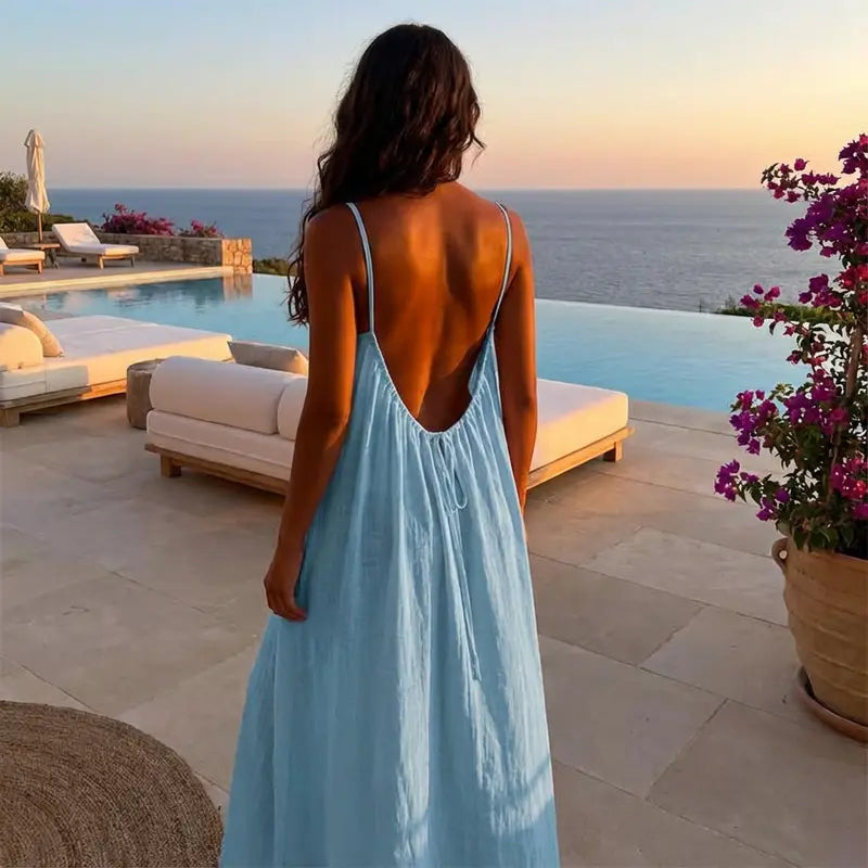 💃LAST DAY SAEL 50% OFF!!✨Women's Solid Color Cami Lounge Dress💕Delivered within 5 working days