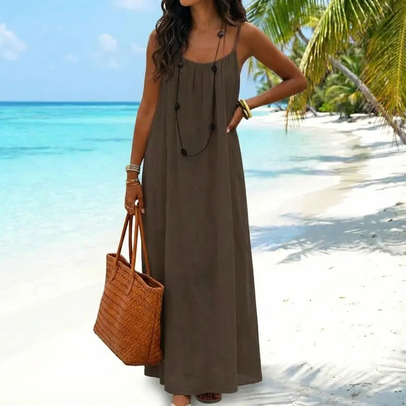 💃LAST DAY SAEL 50% OFF!!✨Women's Solid Color Cami Lounge Dress💕Delivered within 5 working days