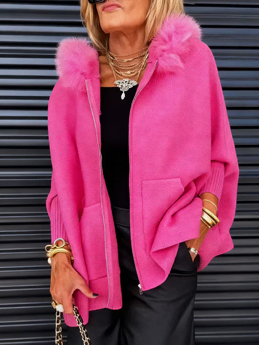 🔥LAST DAY SALE 60% OFF!!💥🎁Women Fur Collar Solid Color Casual Jacket