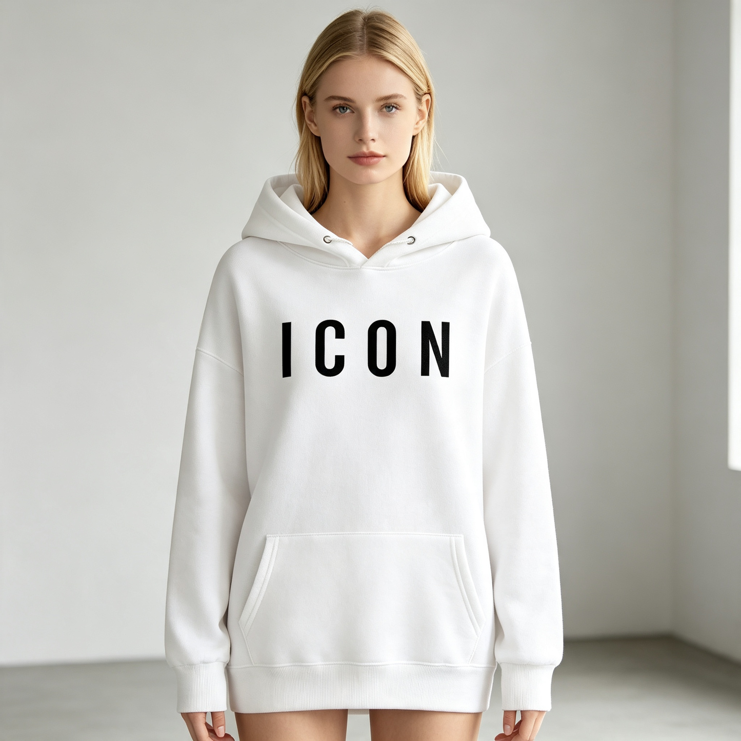 Unisex Minimalist Graphic Hooded Sweatshirt