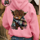 🐮 51% OFF!!🎁Cute Highland Cow Cozy Fleece-Lined Hooded Sweatshirt