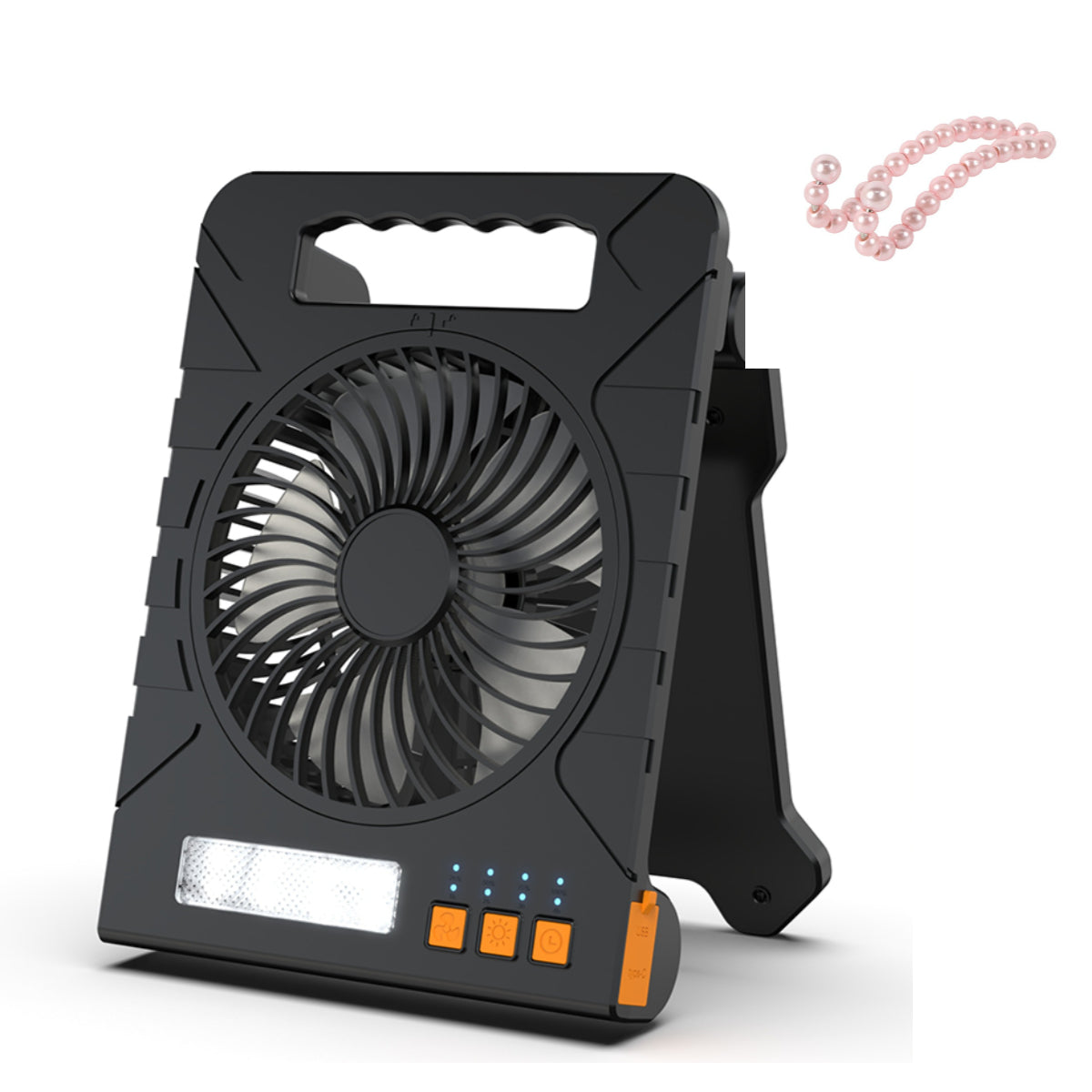 ✨ Solar-Powered Outdoor Fan – Rechargeable, Ultra-Quiet, with LED Light 💡