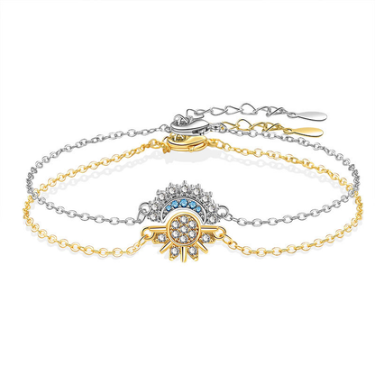 2-Piece Set—Sun and Moon Shining Together Stacked Bracelets📿