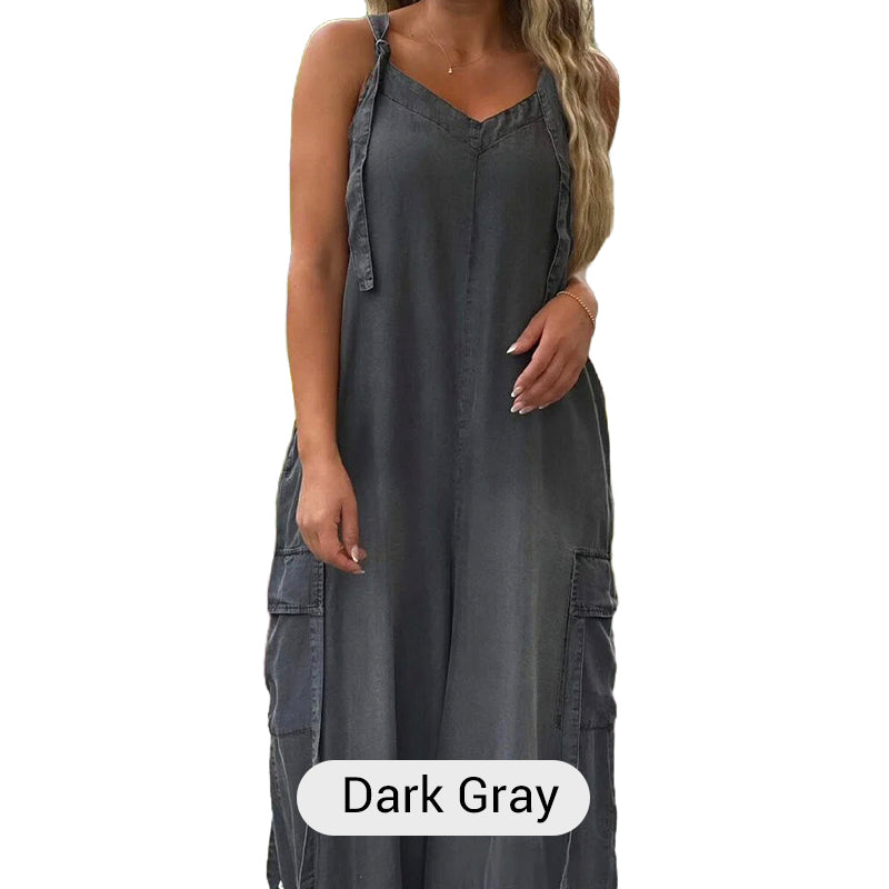 💕What should I wear tomorrow?💃Women's Loose Wide-Leg Jumpsuit with Pockets✨ Comfort Meets Effortless Style