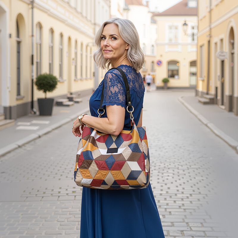 ✨ 2026 Women's Geometric Tote Bag – Large Capacity Stylish Handbag For Everyday Elegance👜