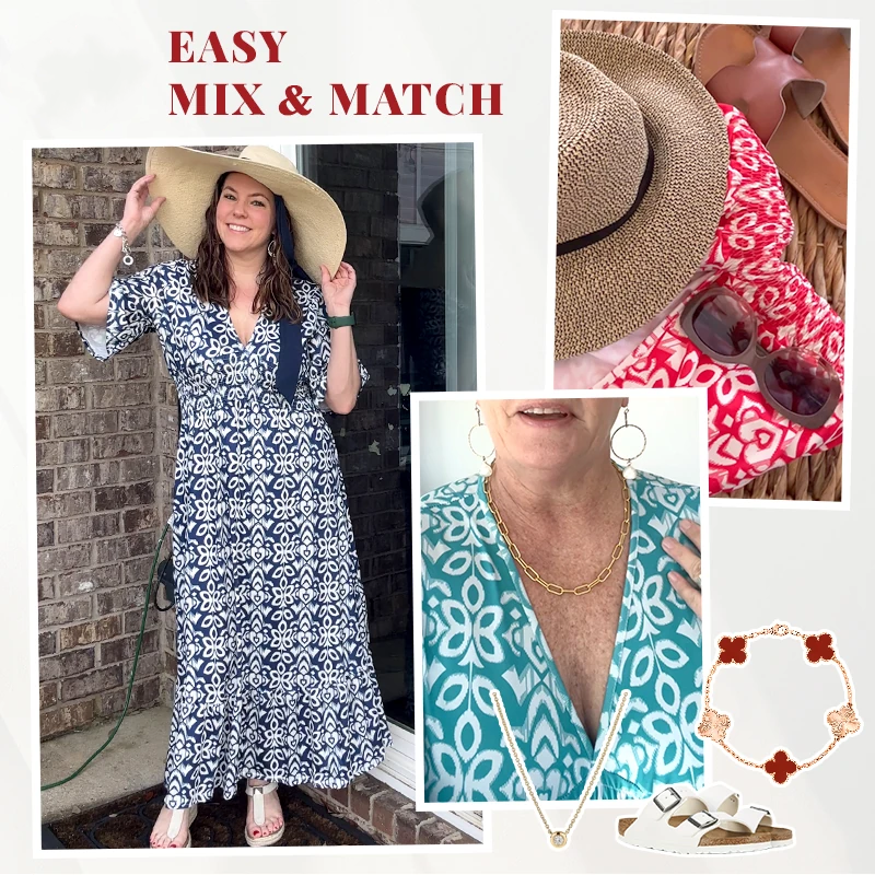 💖LAST DAY SALE 50% OFF💖Bohemian Casual Print V-neck Waist Wrap Long Dress