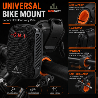 🚴‍♂️🎵 Waterproof Bike Bluetooth Speaker – IPX5, TWS stereo, hands‑free calls. Secure mount, 70m range. Ride with beats! 🔊✨