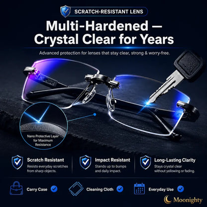 👓 Crystal Clear Reading Glasses – Lightweight Frameless Design with Premium Diamond-Cut Finish ✨