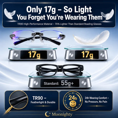 👓 Crystal Clear Reading Glasses – Lightweight Frameless Design with Premium Diamond-Cut Finish ✨