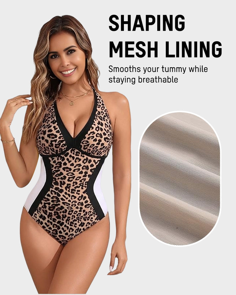 🔥HOT SALE 50% OFF👙Color Block Tummy Control One-Piece Swimsuit