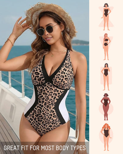 🔥HOT SALE 50% OFF👙Color Block Tummy Control One-Piece Swimsuit