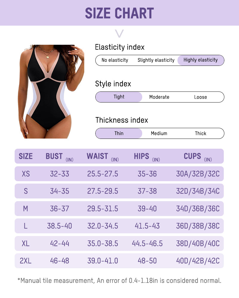 🔥HOT SALE 50% OFF👙Color Block Tummy Control One-Piece Swimsuit
