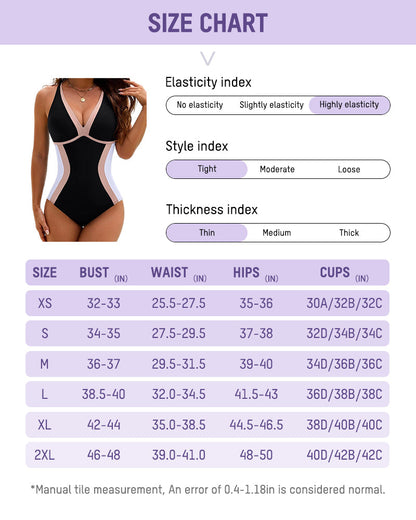 🔥HOT SALE 50% OFF👙Color Block Tummy Control One-Piece Swimsuit