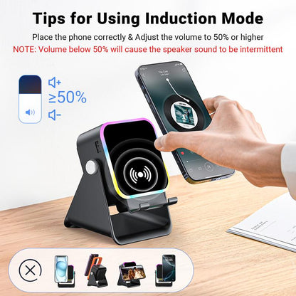 💎 49% OFF 5-IN-1 WIRELESS SPEAKER STAND! 💎 Induction Audio, Phone Holder & Ambient Light
