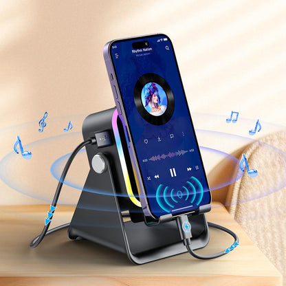 💎 49% OFF 5-IN-1 WIRELESS SPEAKER STAND! 💎 Induction Audio, Phone Holder & Ambient Light