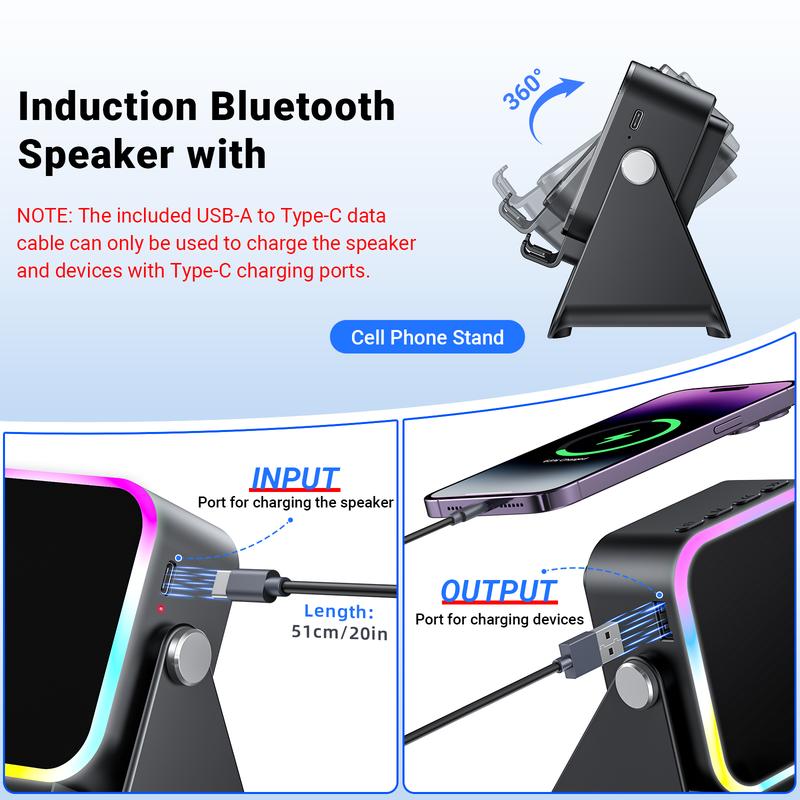 💎 49% OFF 5-IN-1 WIRELESS SPEAKER STAND! 💎 Induction Audio, Phone Holder & Ambient Light