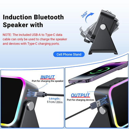 💎 49% OFF 5-IN-1 WIRELESS SPEAKER STAND! 💎 Induction Audio, Phone Holder & Ambient Light