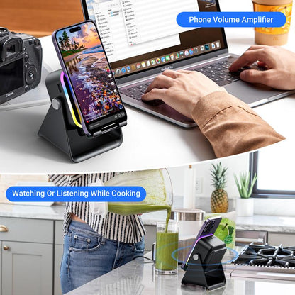 💎 49% OFF 5-IN-1 WIRELESS SPEAKER STAND! 💎 Induction Audio, Phone Holder & Ambient Light