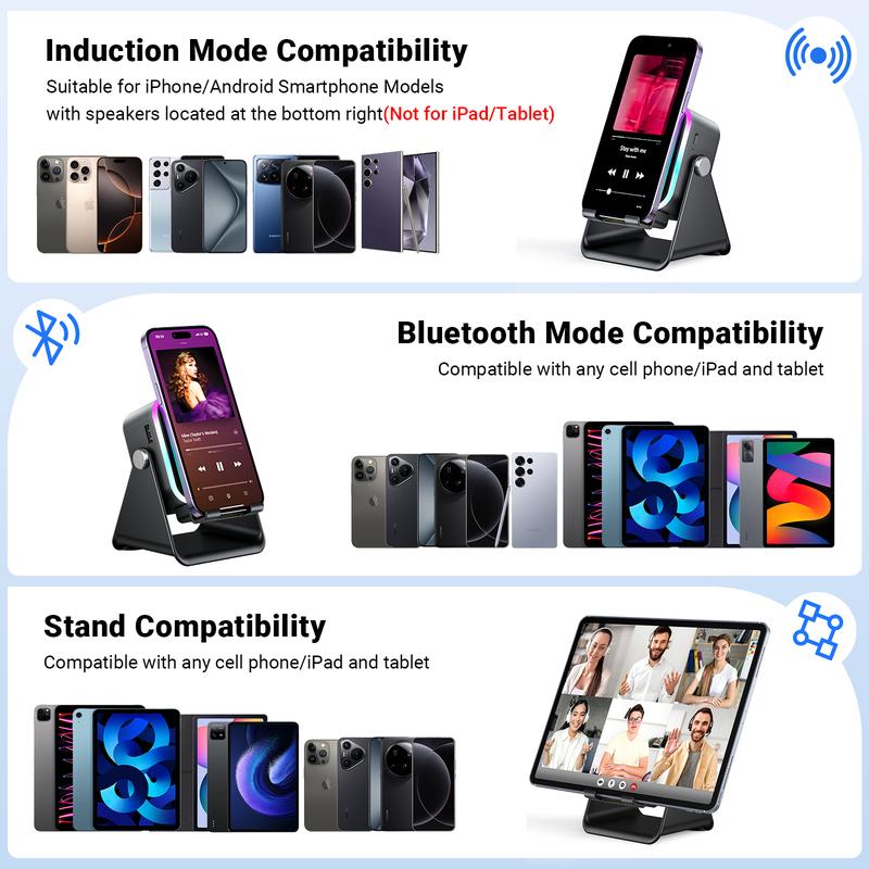 💎 49% OFF 5-IN-1 WIRELESS SPEAKER STAND! 💎 Induction Audio, Phone Holder & Ambient Light