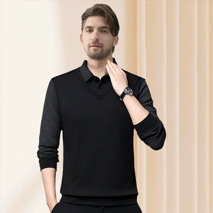 🎁 Hot Sale 50% OFF 🔥Striped Lapel Fake Two-Piece Shirt