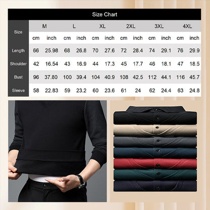 🎁 Hot Sale 50% OFF 🔥Striped Lapel Fake Two-Piece Shirt