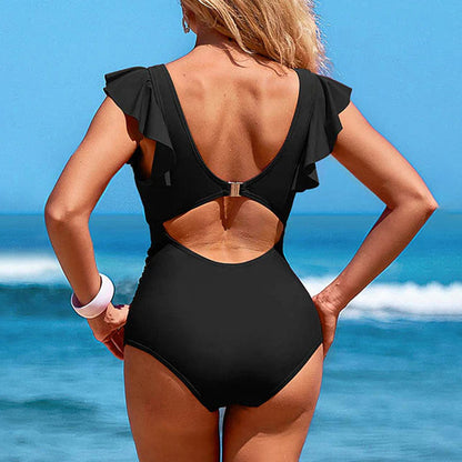 📢📢50% OFF !!!⏰exy Ruffled One-Piece Swimsuit – Ruffle Detail, Tummy Control & Vibrant Colors 🌊