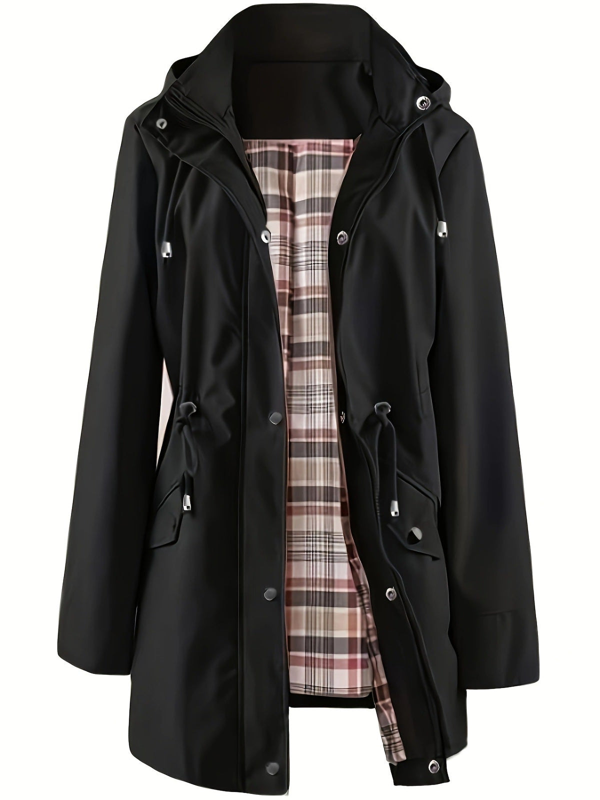 💐50% OFF🌧️🧥Women's Checkered Lining Waterproof Windbreaker