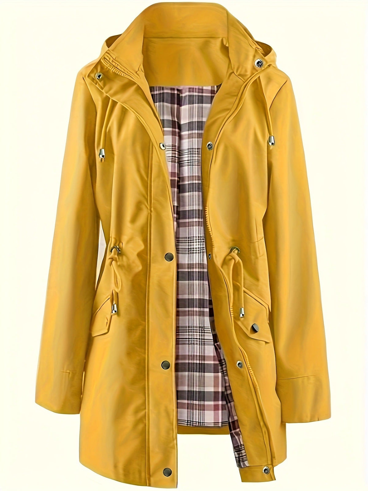 💐50% OFF🌧️🧥Women's Checkered Lining Waterproof Windbreaker