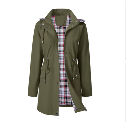 💐50% OFF🌧️🧥Women's Checkered Lining Waterproof Windbreaker