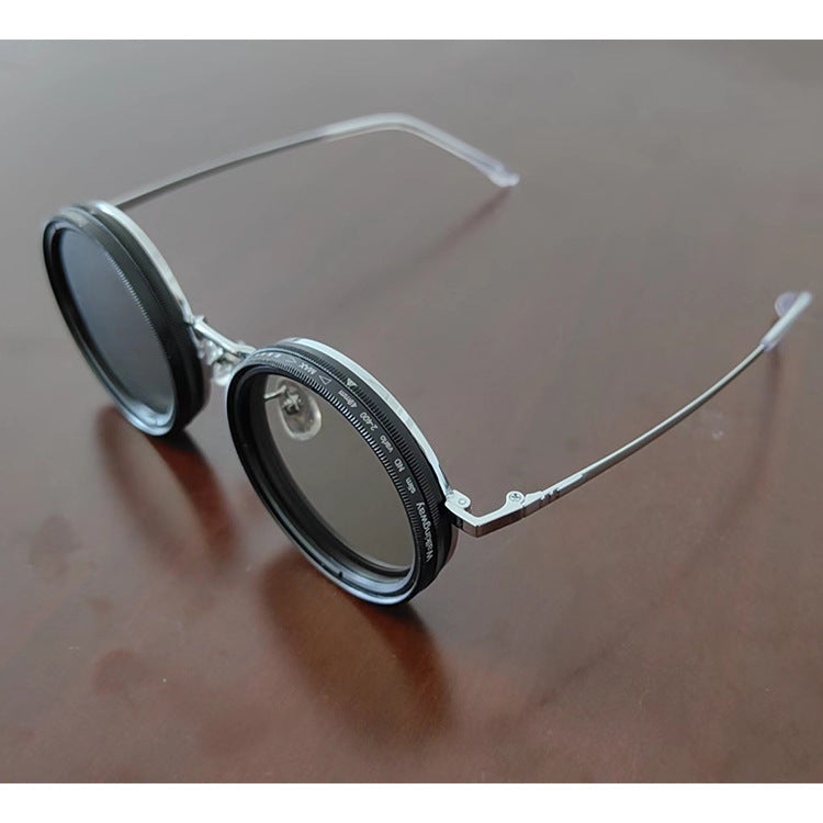 🕶️ 50% OFF NOW! 🌞 Adjustable Tint Polarized Round Sunglasses – UV400 Protection, Lightweight & Scratch-Resistant ✨