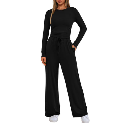👚2026 Women's Casual Wear Long-Sleeved Loose-Fit Trouser Set 💕