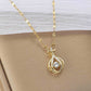 Rhinestone Pendant with Gold-Tone Copper & Titanium Steel Chain