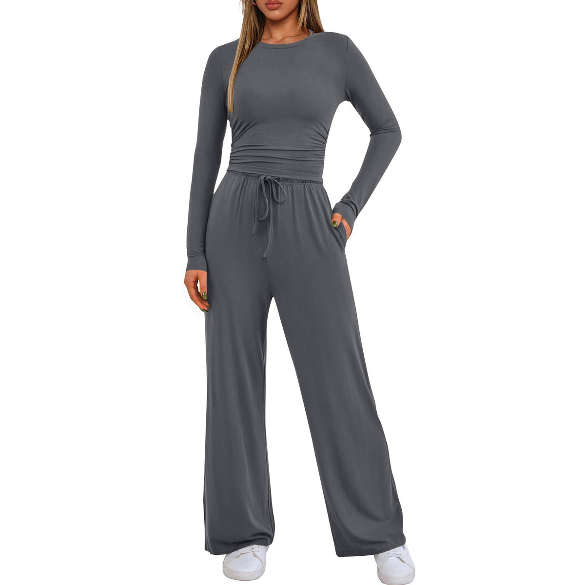 👚2026 Women's Casual Wear Long-Sleeved Loose-Fit Trouser Set 💕