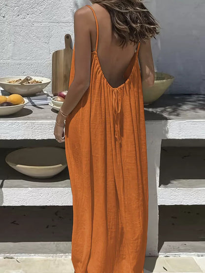 💃LAST DAY SAEL 50% OFF!!✨Women's Solid Color Cami Lounge Dress💕Delivered within 5 working days