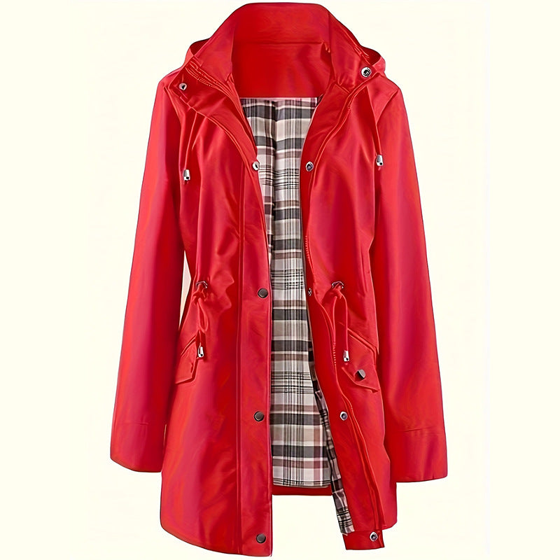 💐50% OFF🌧️🧥Women's Checkered Lining Waterproof Windbreaker