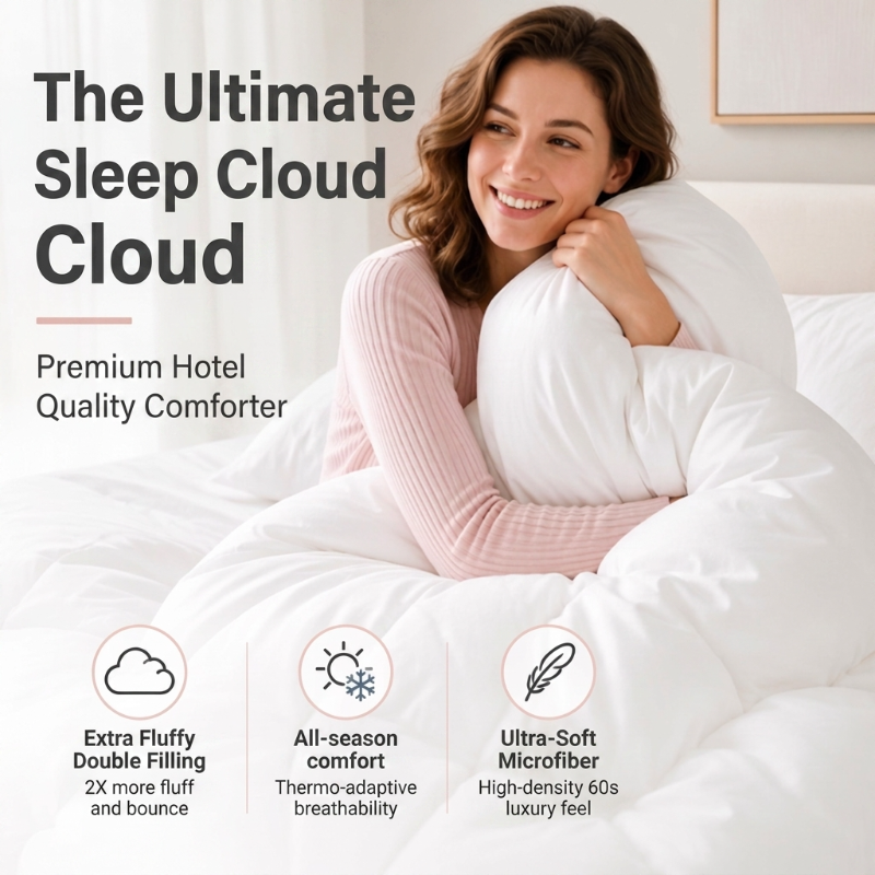 ☁️ 50% OFF NOW! 🛏️ Ultra-Soft Luxury Hotel Style Comforter – Cloud-Like Weightlessness, Breathable Fluffiness & All-Season Comfort ✨