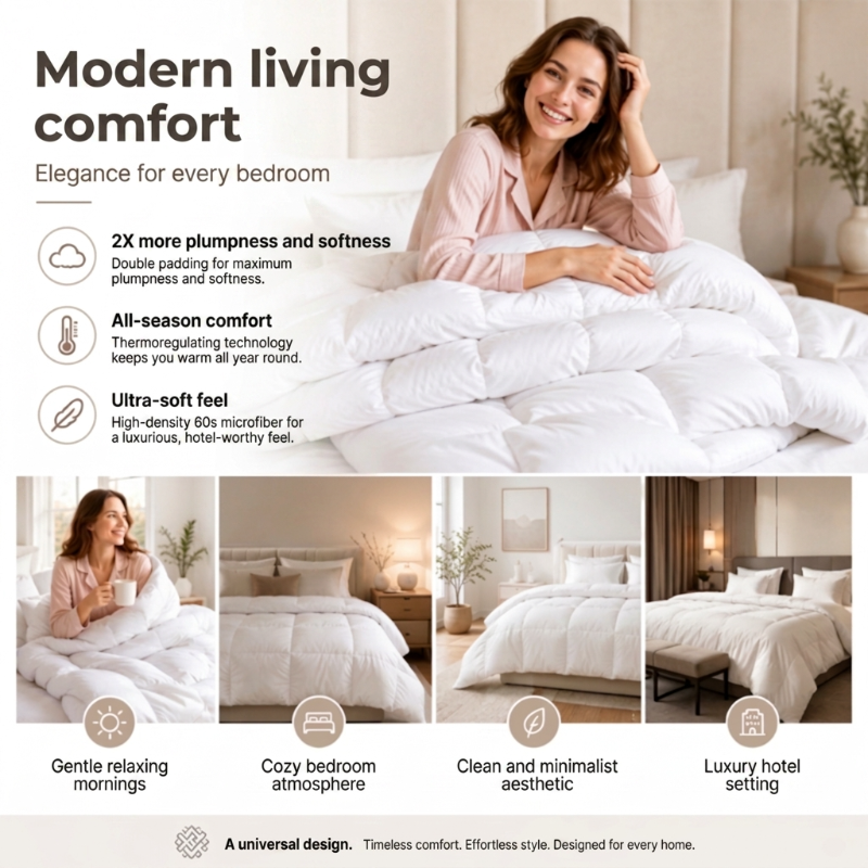 ☁️ 50% OFF NOW! 🛏️ Ultra-Soft Luxury Hotel Style Comforter – Cloud-Like Weightlessness, Breathable Fluffiness & All-Season Comfort ✨
