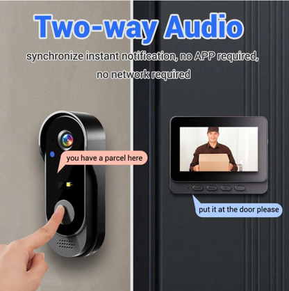 🚪 60% OFF NOW ! 📹 Wireless Doorbell Camera – 1080P, 170° Angle, 4.3-inch Screen, IPX65 Waterproof & Night Vision ✨
