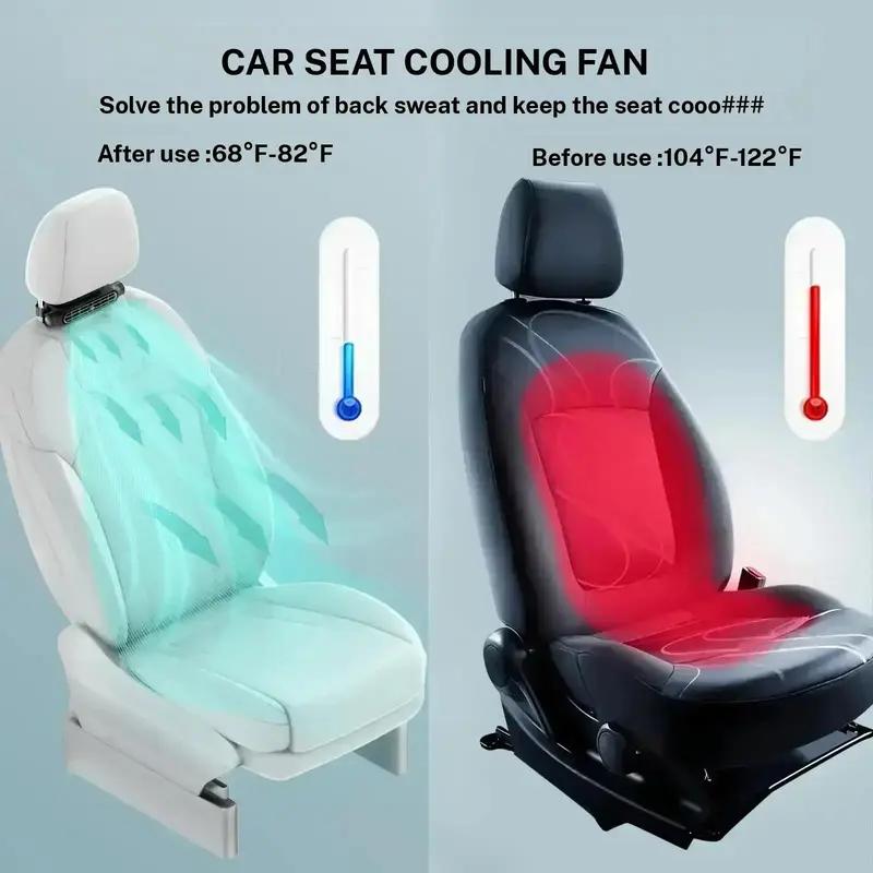 2026 Car Seat Fan Sunvisor Clip Fan, USB Rechargeable Fan with LED Display, 360° Rotation, 100 Speeds Adjustment, Detachable Clip, Magic Tape, 20Hr 3000mAh Battery Summer Fan for Car Baby Stroller Backseat