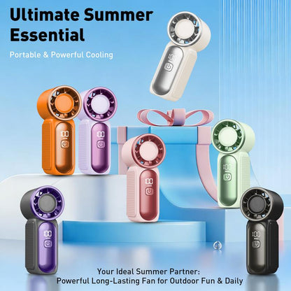 🥳2026 HOT SALE🥳💨❄️ 50% OFF! Turbo Handheld Fan – 16900 RPM, 6 speeds, LED display.  🌬️✨